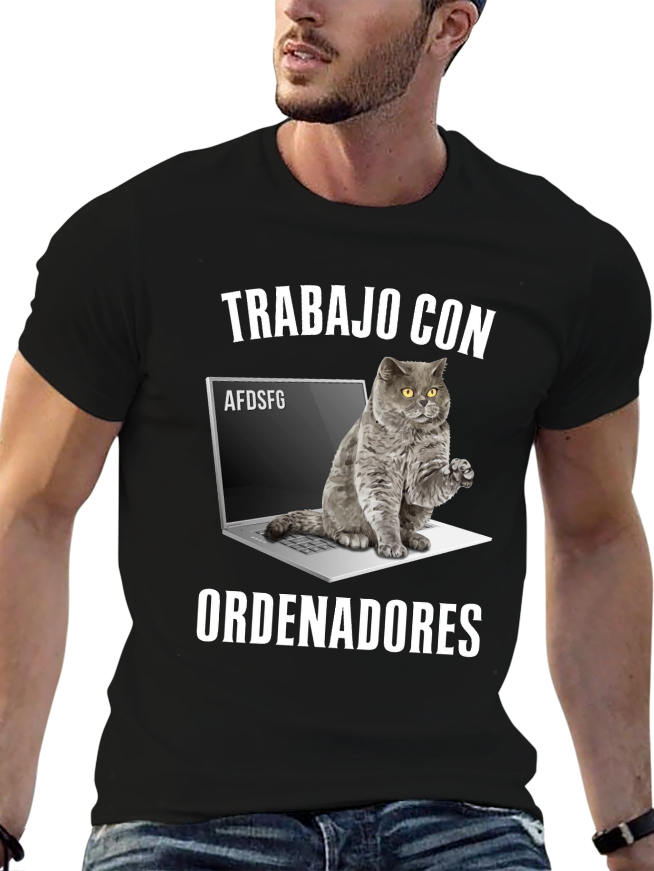 Cat Laptop Programmer Humor T-Shirt