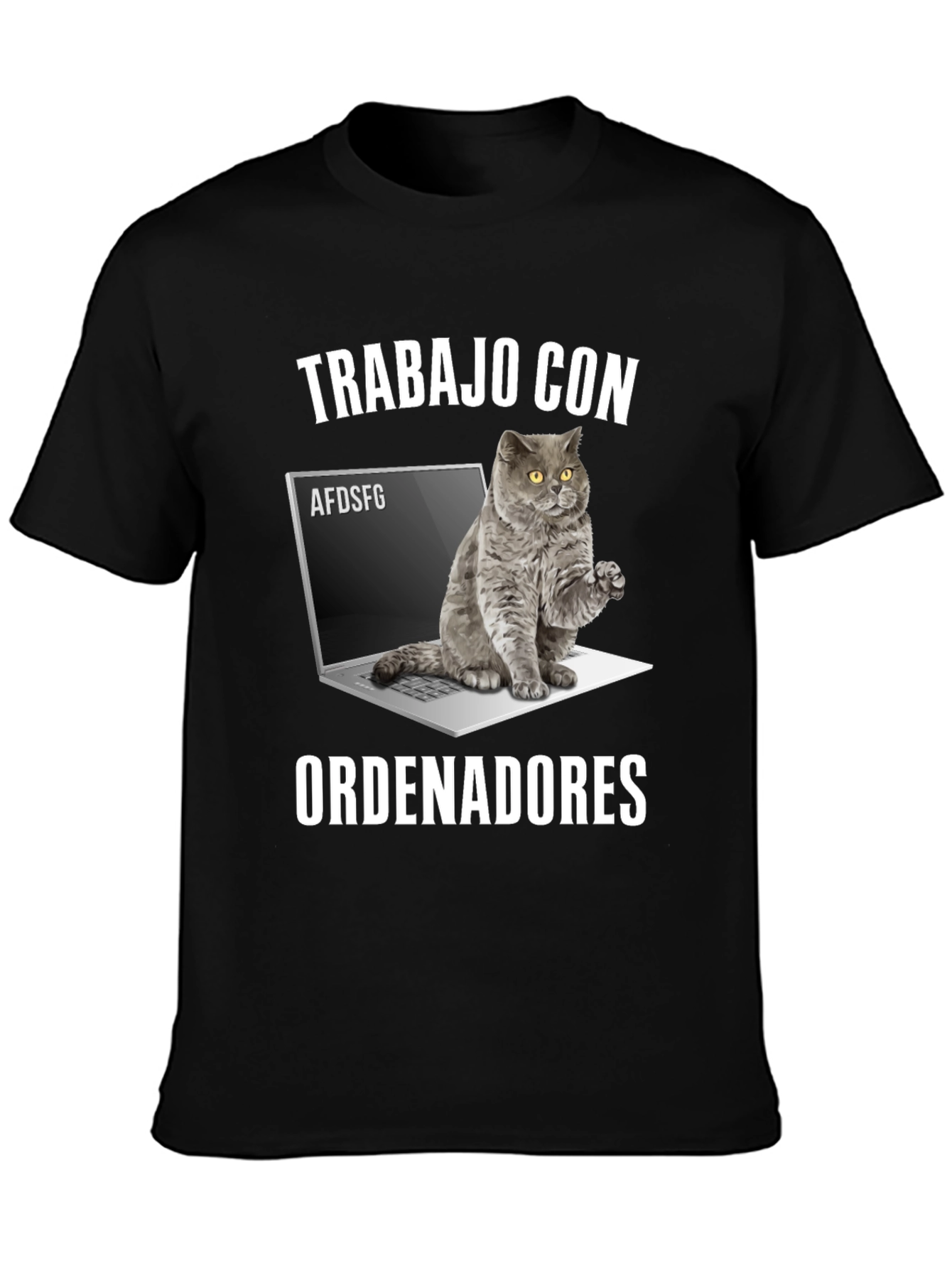Cat Laptop Programmer Humor T-Shirt