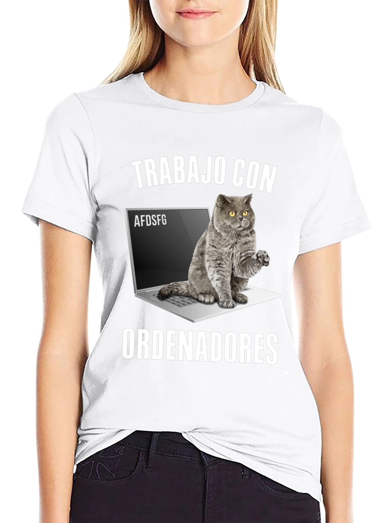 Cat Laptop Programmer Humor T-Shirt