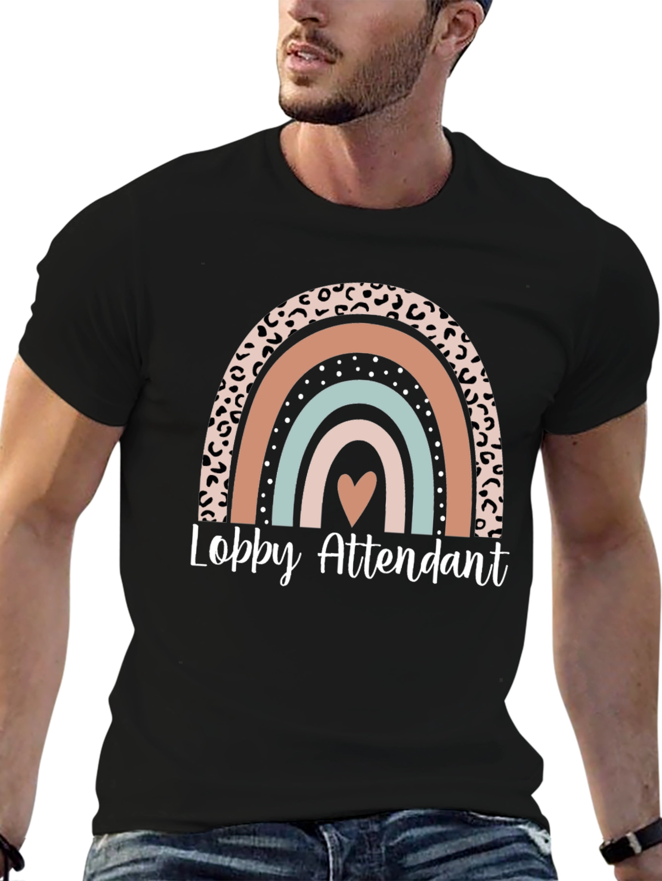 Lobby Attendant Rainbow Graphic T-Shirt
