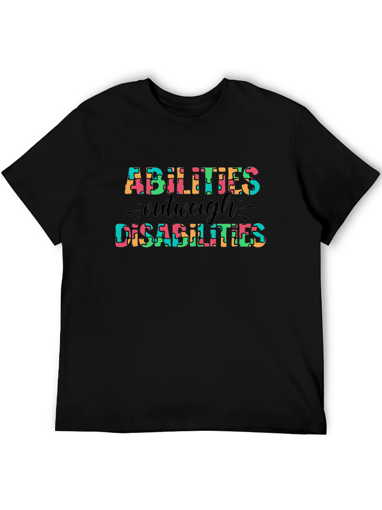 Abilities Outweigh Disabilities Puzzle Piece T-Shirt