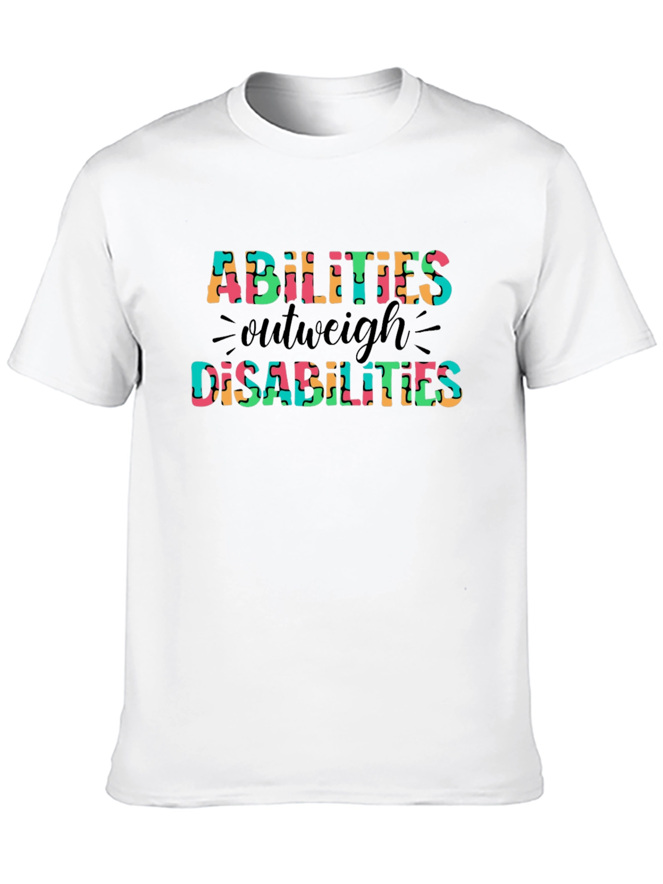 Abilities Outweigh Disabilities Puzzle Piece T-Shirt