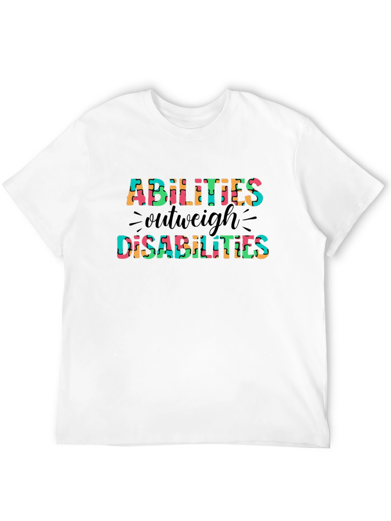 Abilities Outweigh Disabilities Puzzle Piece T-Shirt