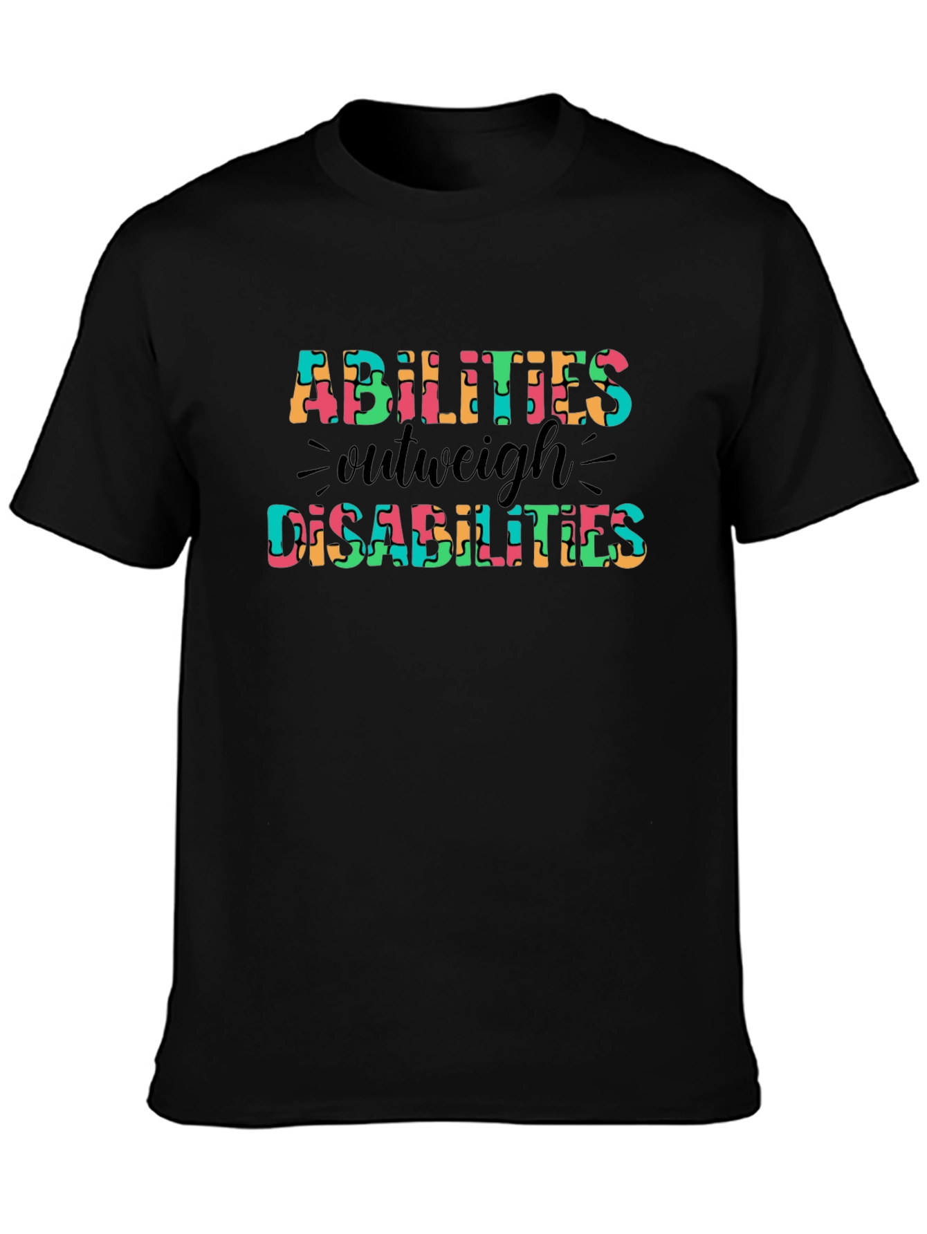 Abilities Outweigh Disabilities Puzzle Piece T-Shirt