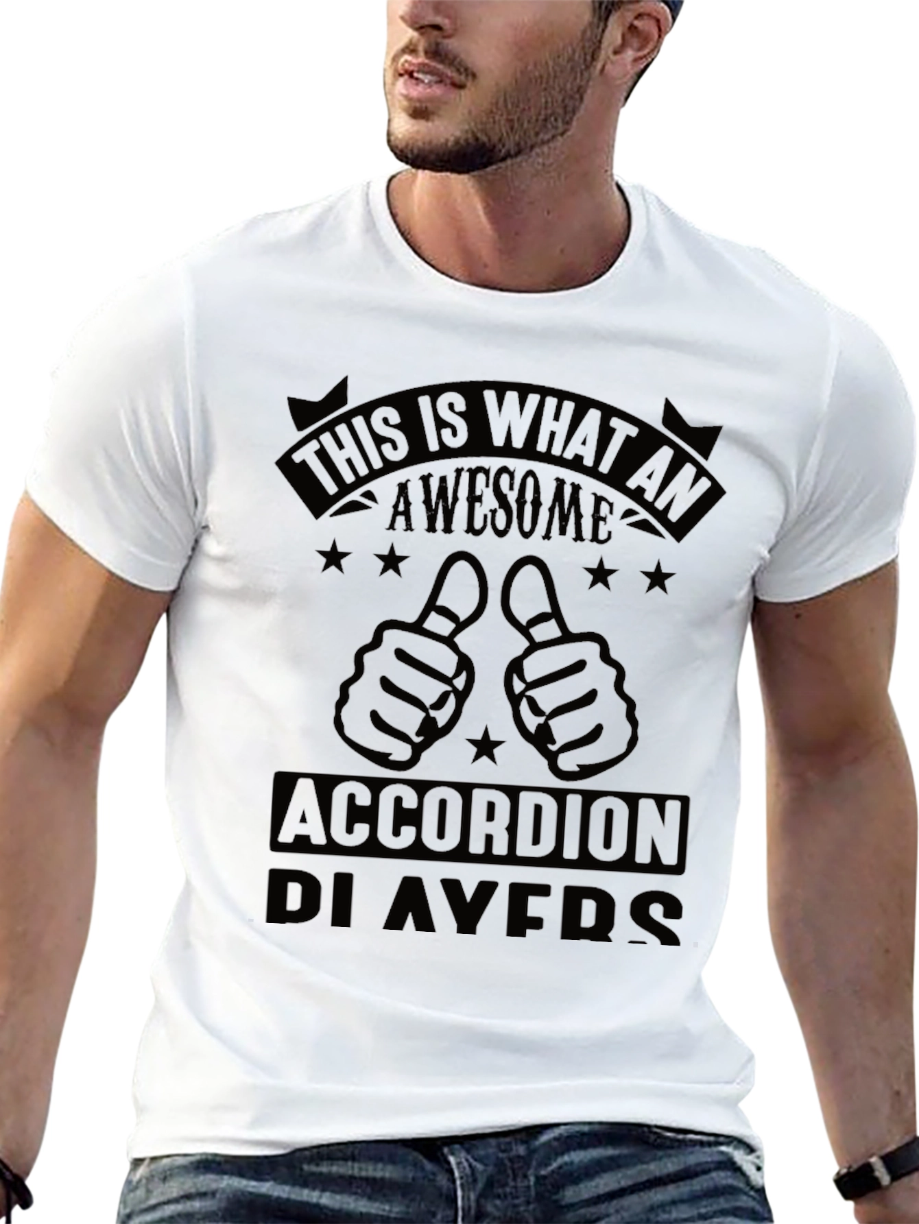 Awesome Accordion Player Black T-Shirt