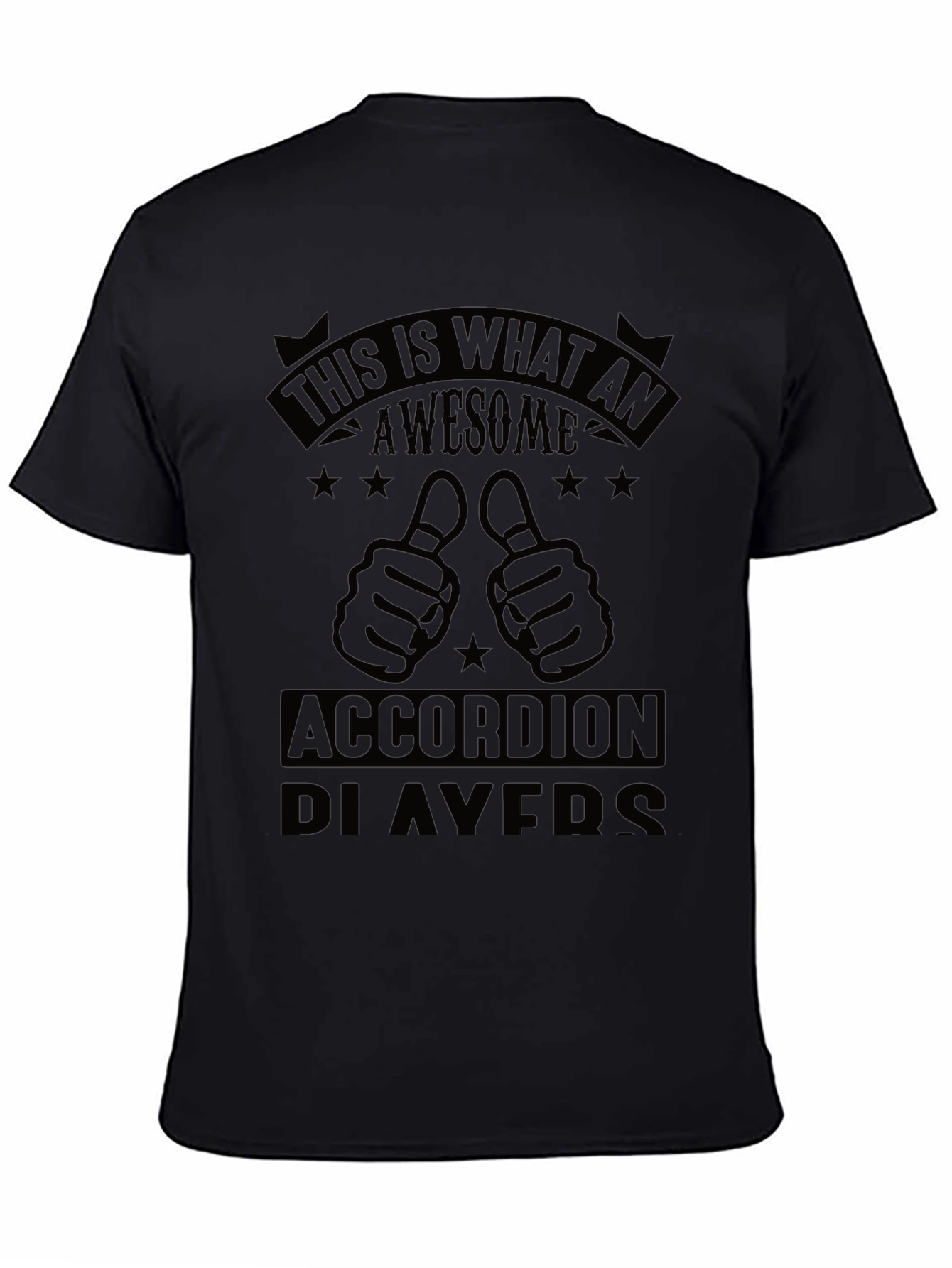 Awesome Accordion Player Black T-Shirt