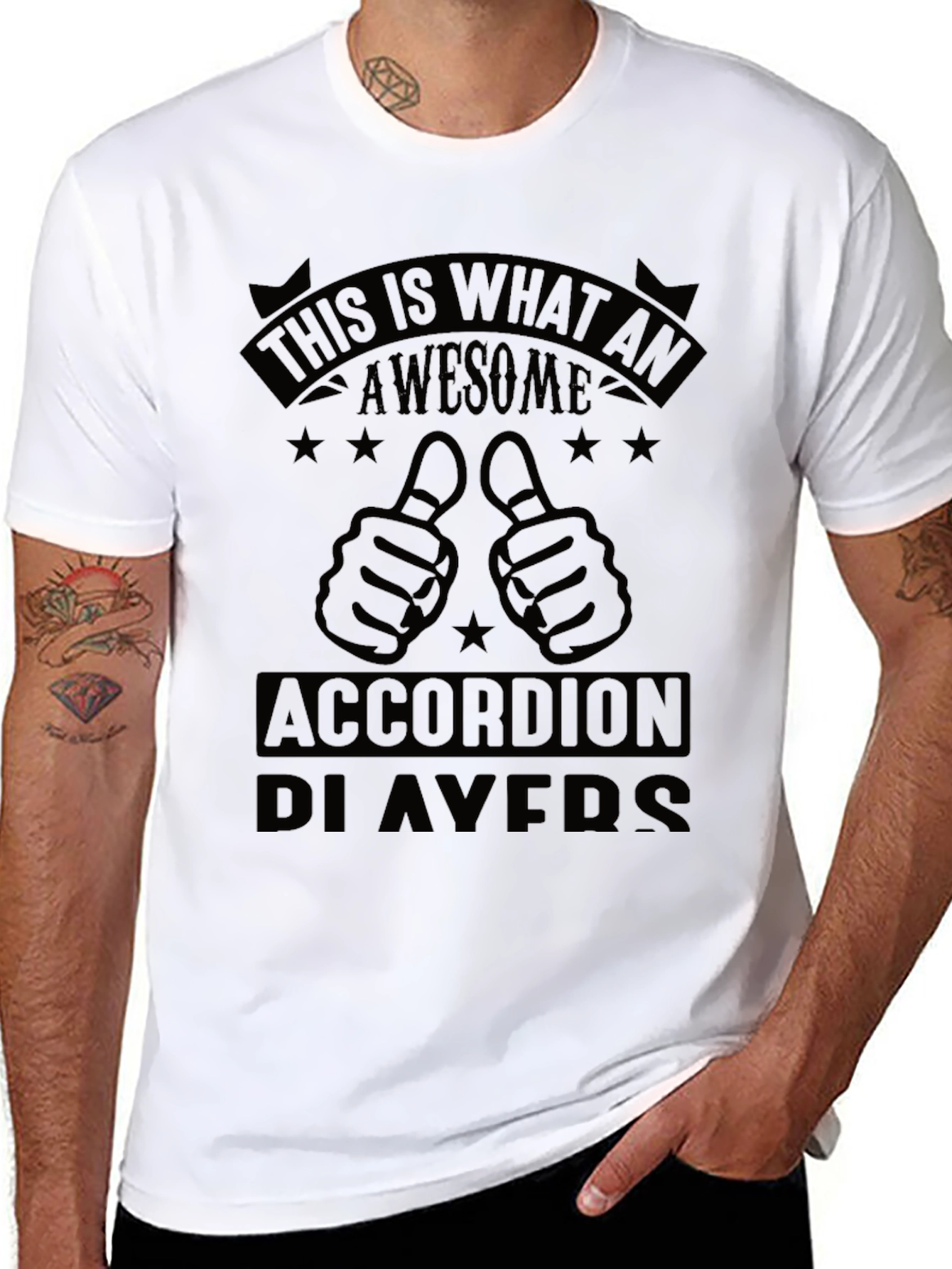 Awesome Accordion Player Black T-Shirt