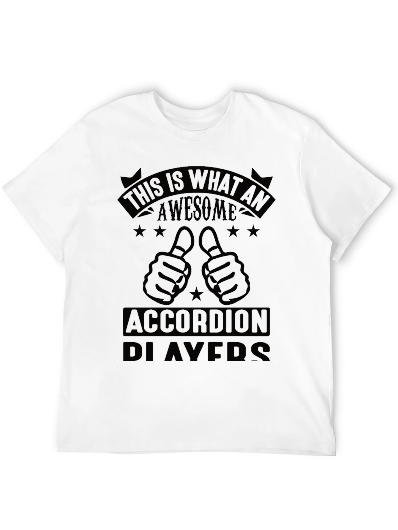 Awesome Accordion Player Black T-Shirt