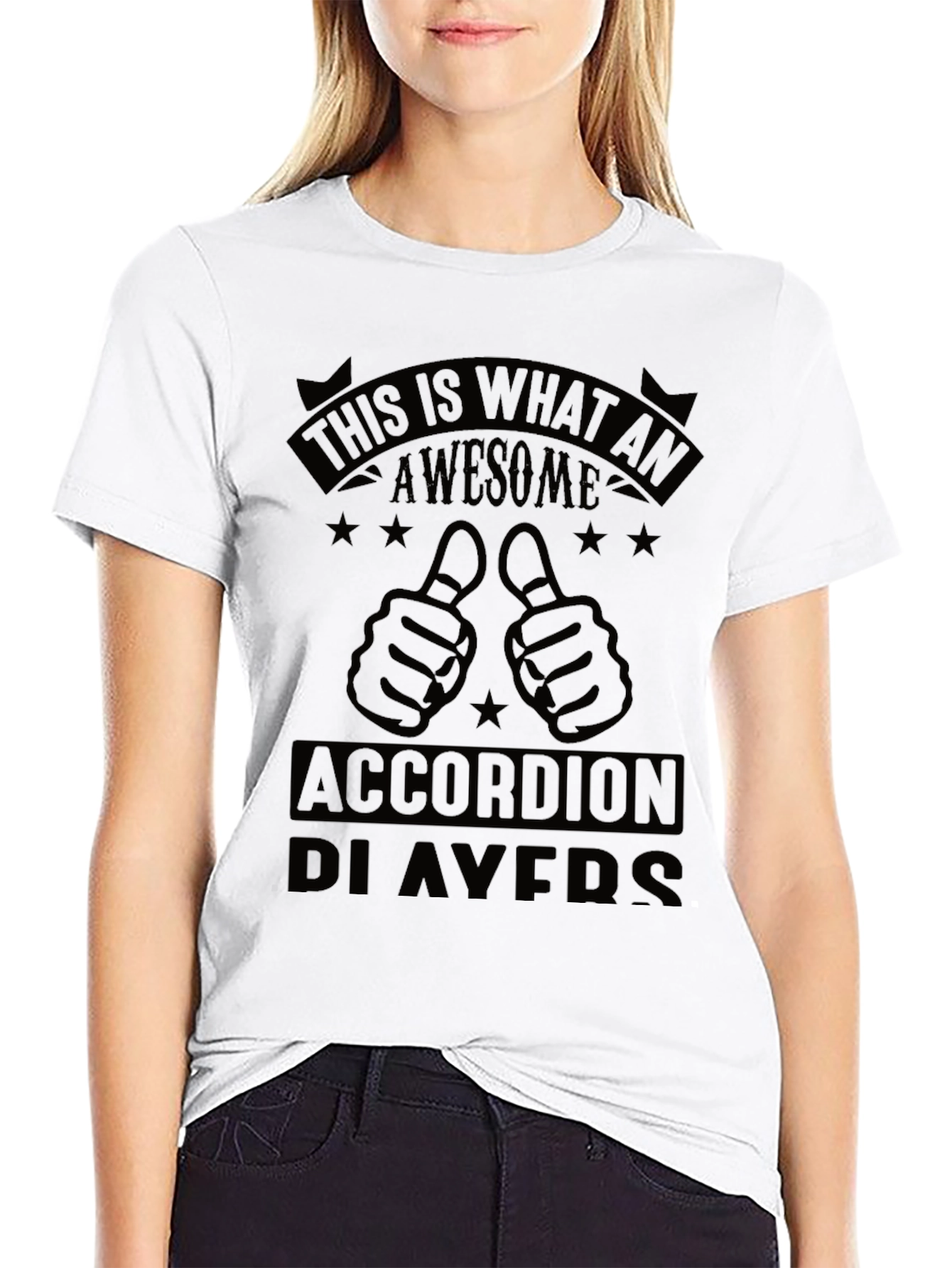 Awesome Accordion Player Black T-Shirt