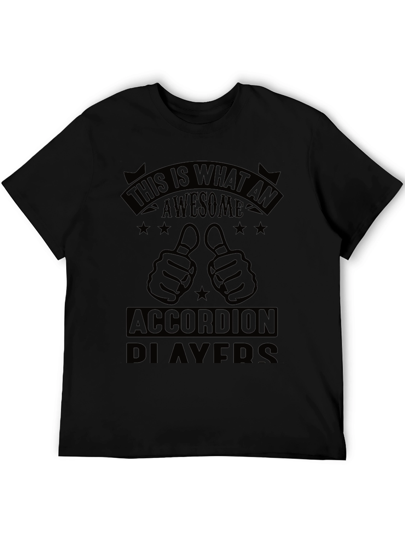 Awesome Accordion Player Black T-Shirt