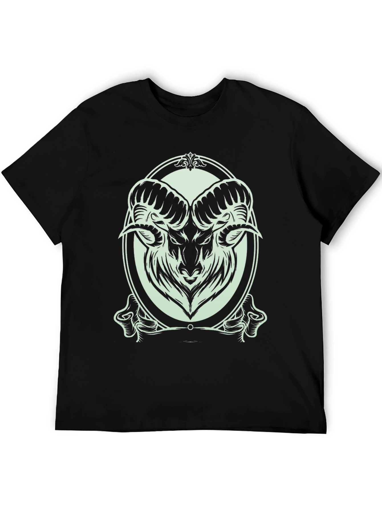 Ram Graphic Print Black T-Shirt