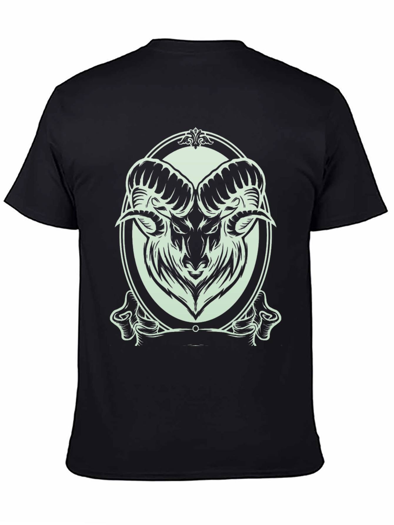 Ram Graphic Print Black T-Shirt