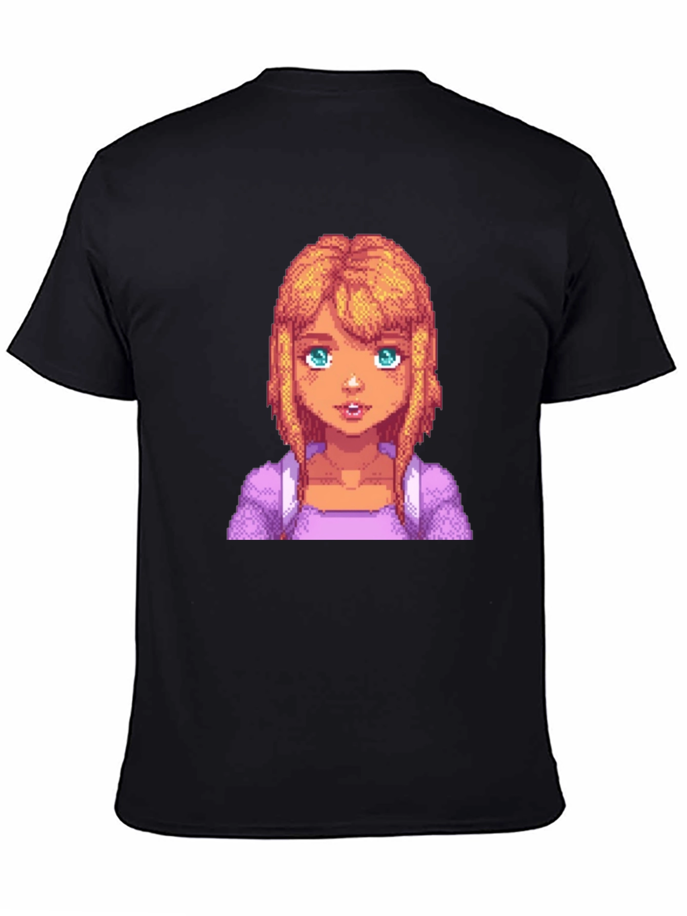 Stardew Valley Abigail Pixel Art Black T-Shirt