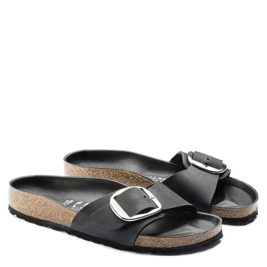 Birkenstock Women's Madrid Big Buckle Oiled Leather in Black