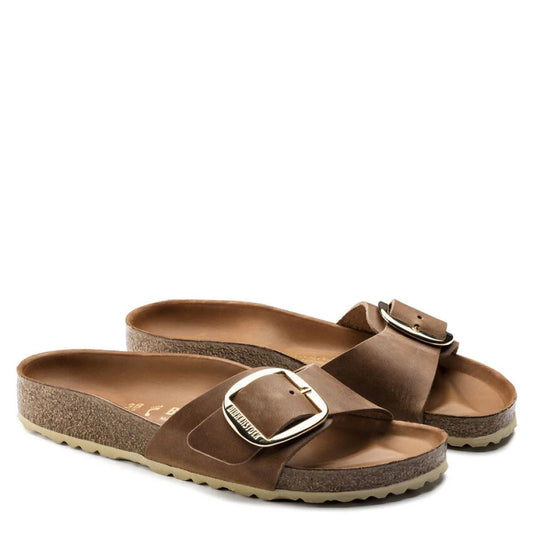 Birkenstock Women's Madrid Big Buckle Oiled Leather in Cognac