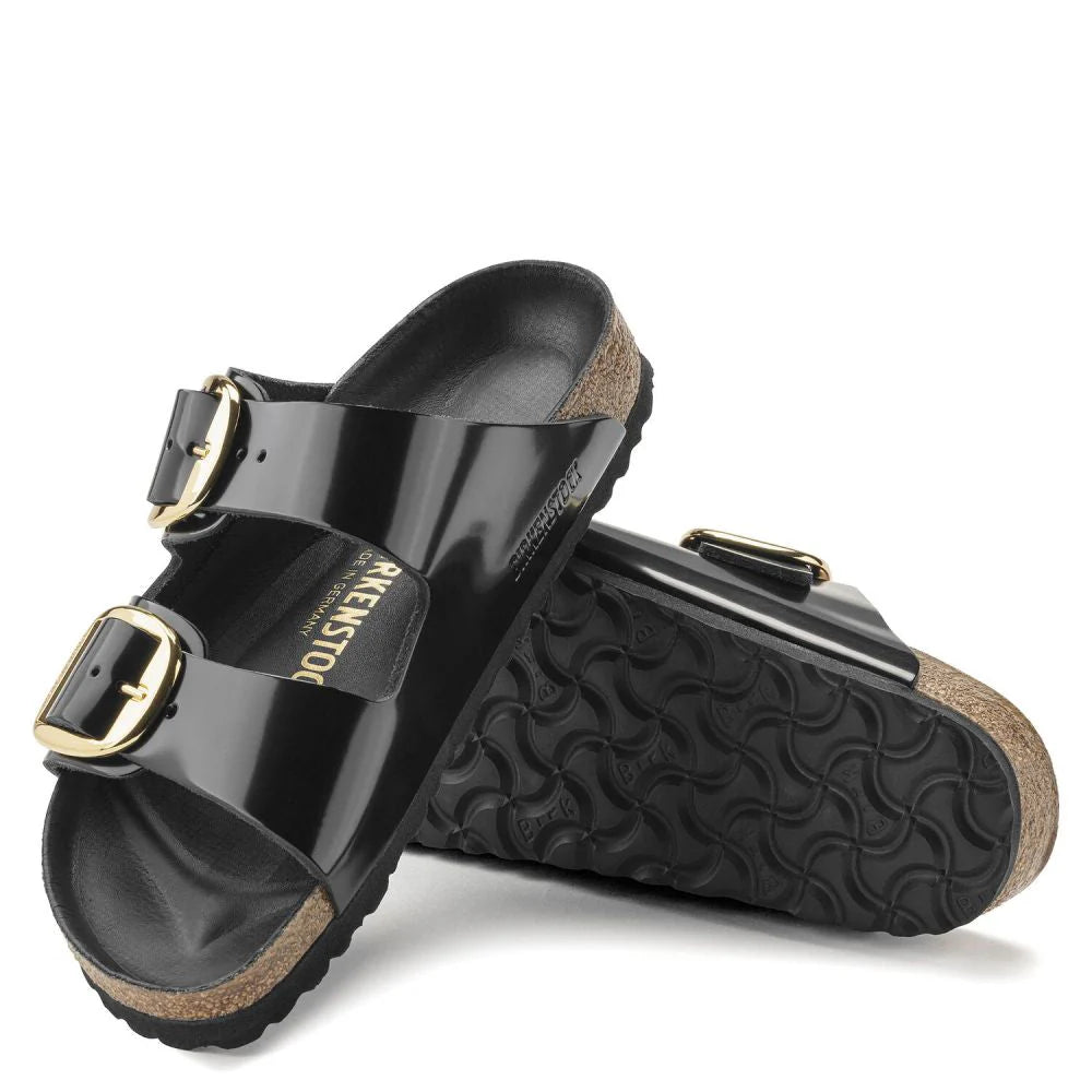 Birkenstock Women's Arizona Big Buckle Natural Leather Patent in High Shine Black