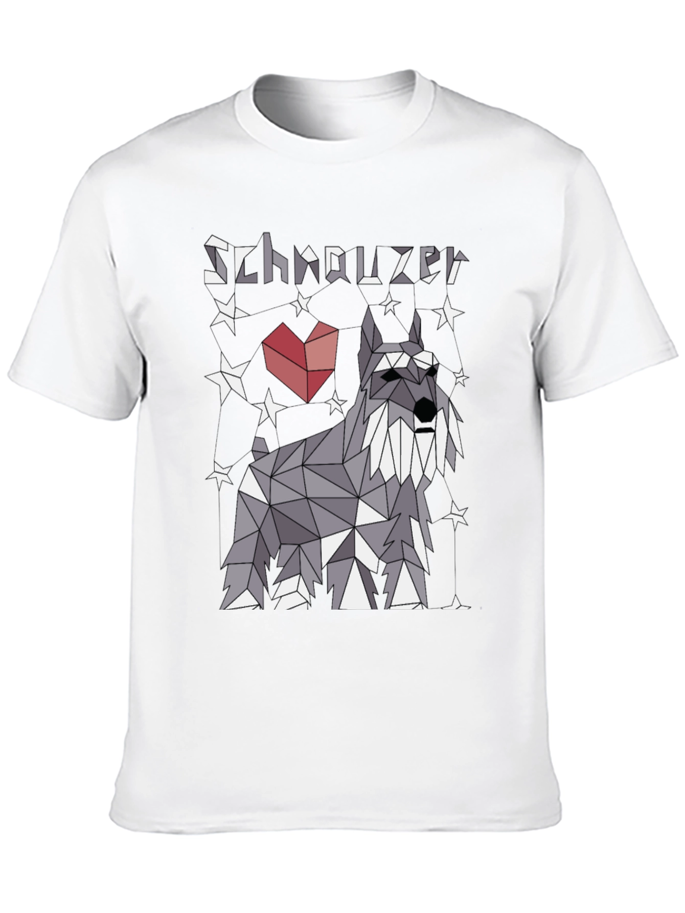 Geometric Schnauzer Dog T-Shirt - Stylish Pet Lover Tee