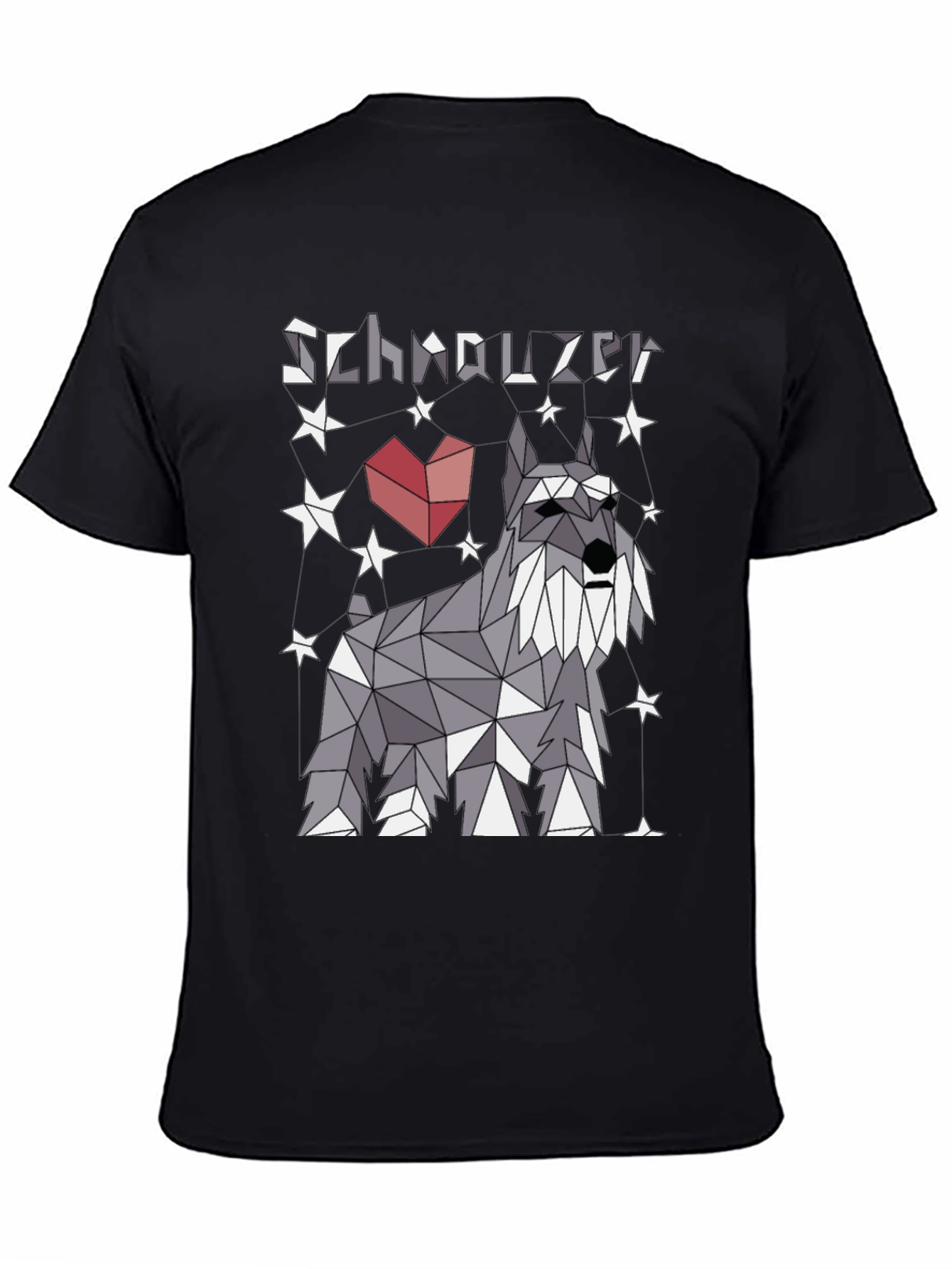 Geometric Schnauzer Dog T-Shirt - Stylish Pet Lover Tee