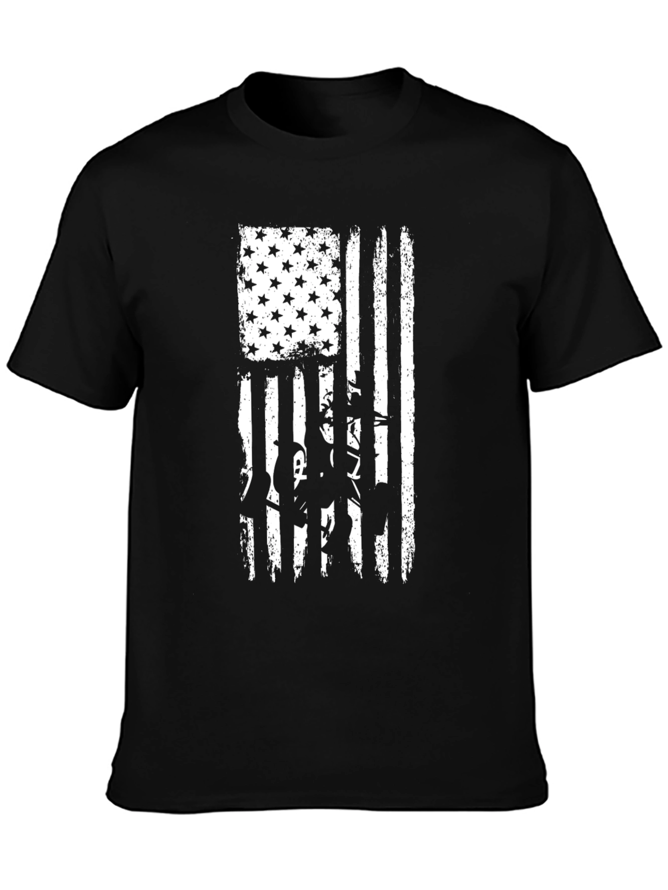 American Flag Cowboy T-Shirt - Black