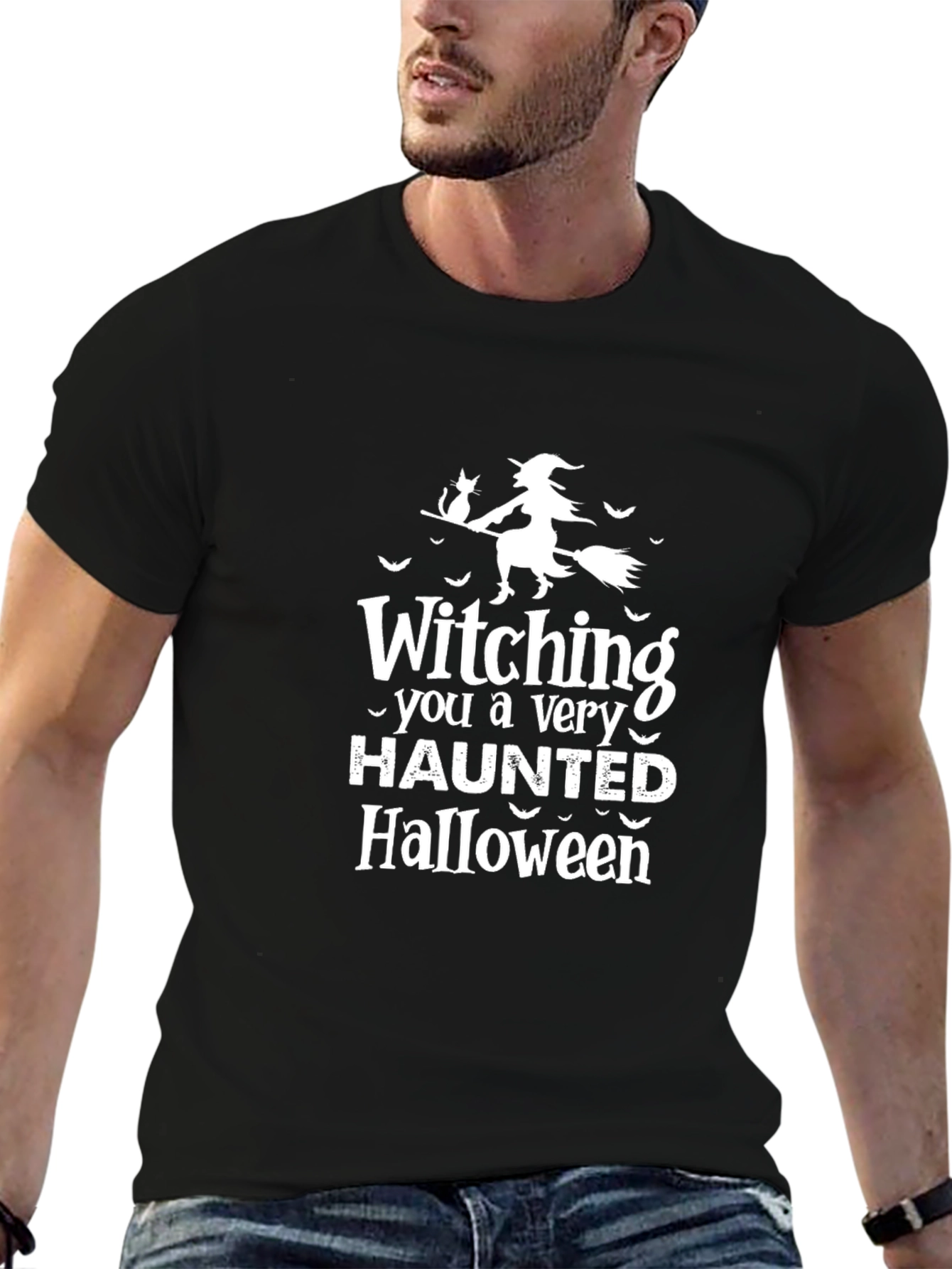 Witching You Halloween Graphic T-Shirt