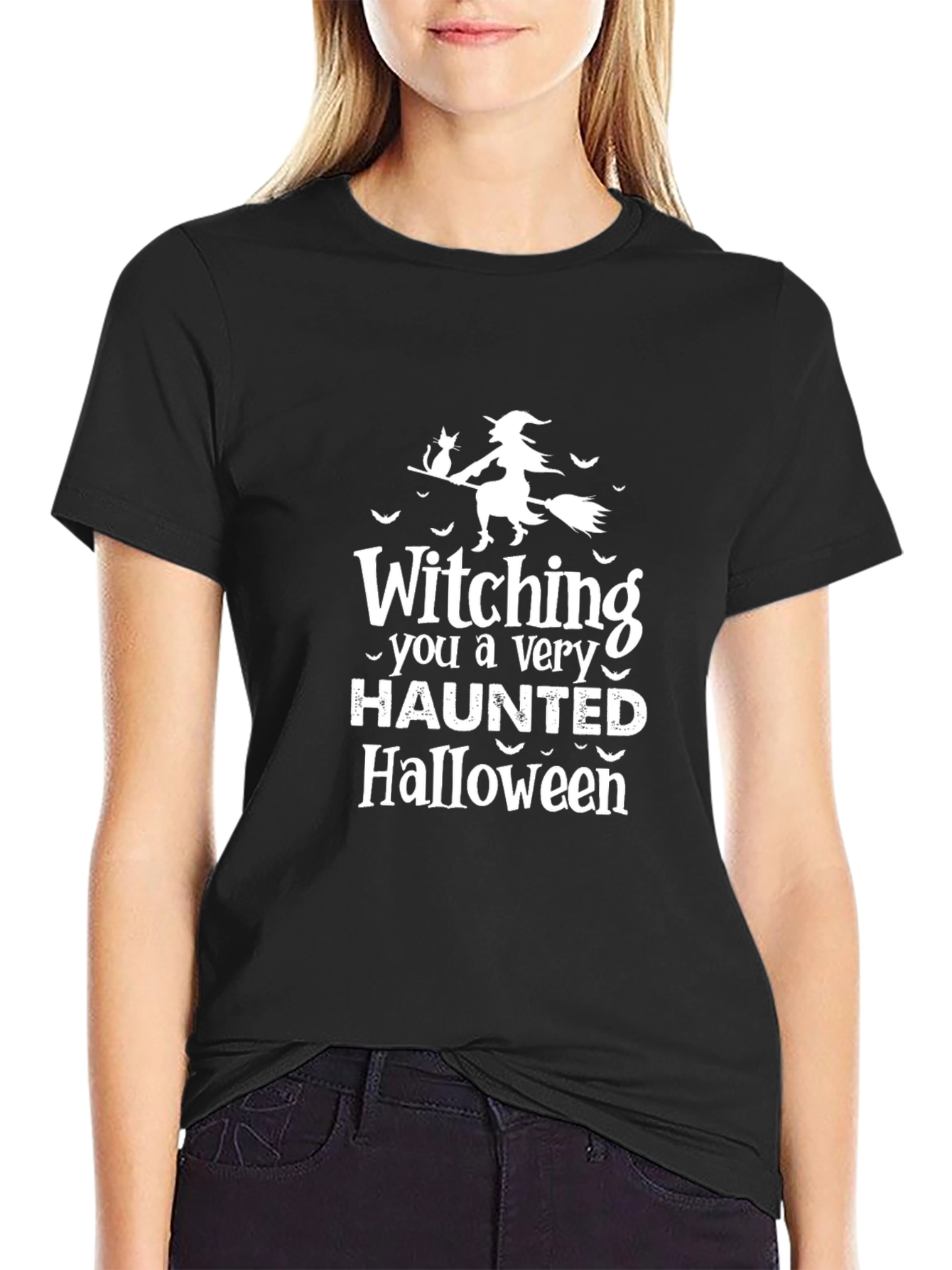 Witching You Halloween Graphic T-Shirt
