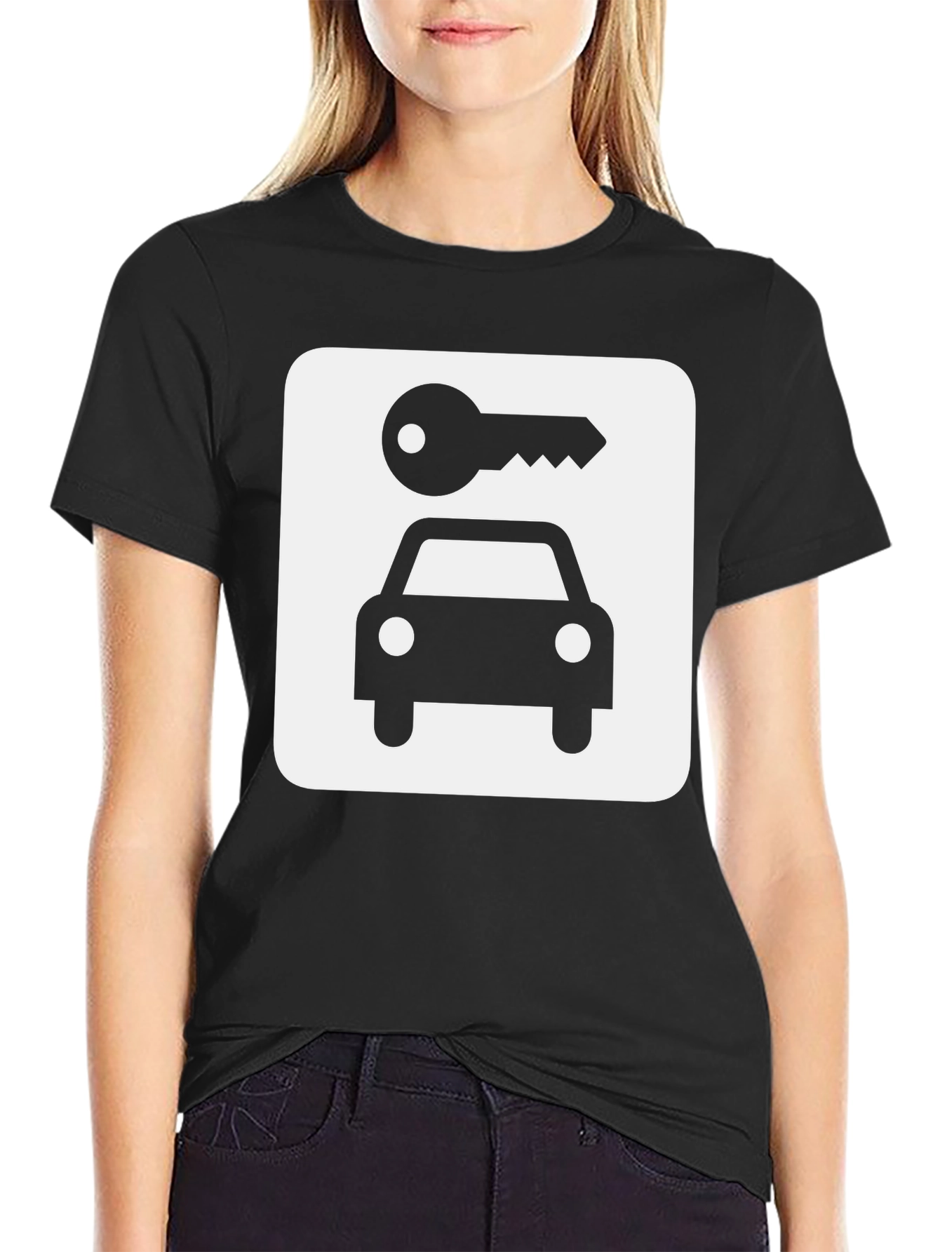 Car Key Graphic Tee - Stylish Cotton Blend T-Shirt