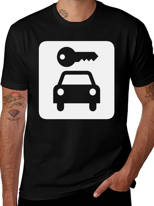 Car Key Graphic Tee - Stylish Cotton Blend T-Shirt