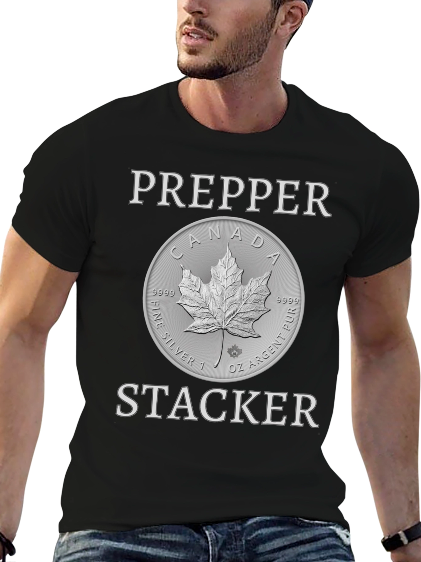 Prepper Stacker Silver Maple Leaf Coin T-Shirt