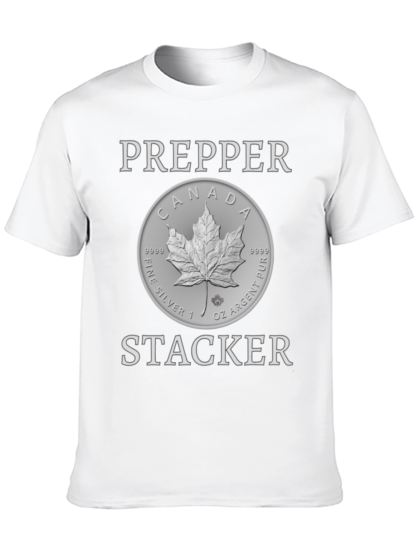 Prepper Stacker Silver Maple Leaf Coin T-Shirt