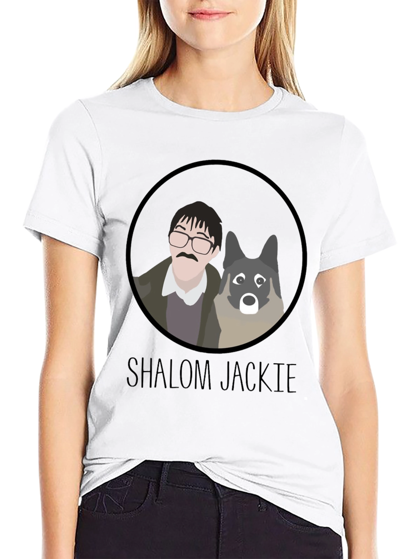 Shalom Jackie T-Shirt - Cartoon Graphic Tee
