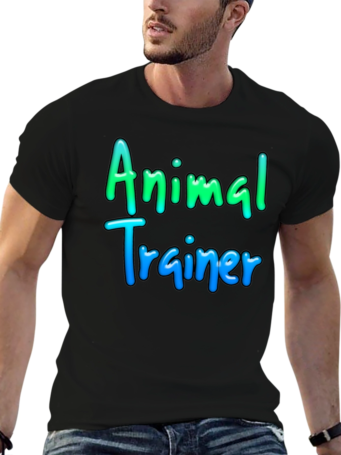 Animal Trainer T-Shirt Black Cotton Tee