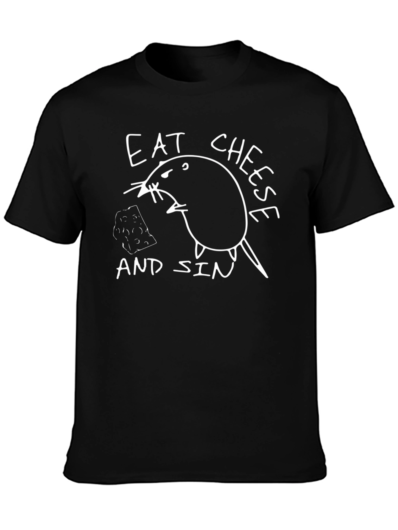 Eat Cheese and Sin Graphic Tee - Black