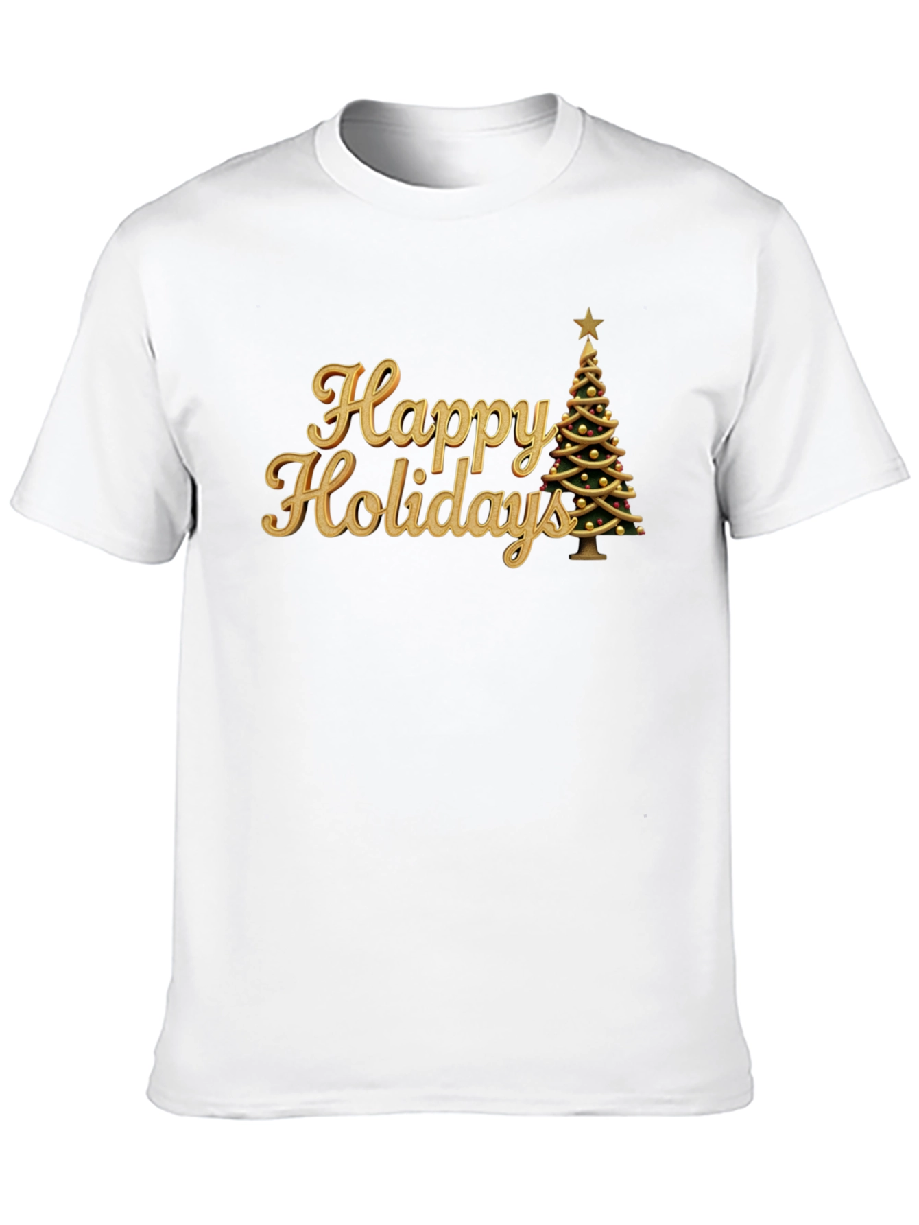 Happy Holidays Christmas Tree Graphic T-Shirt