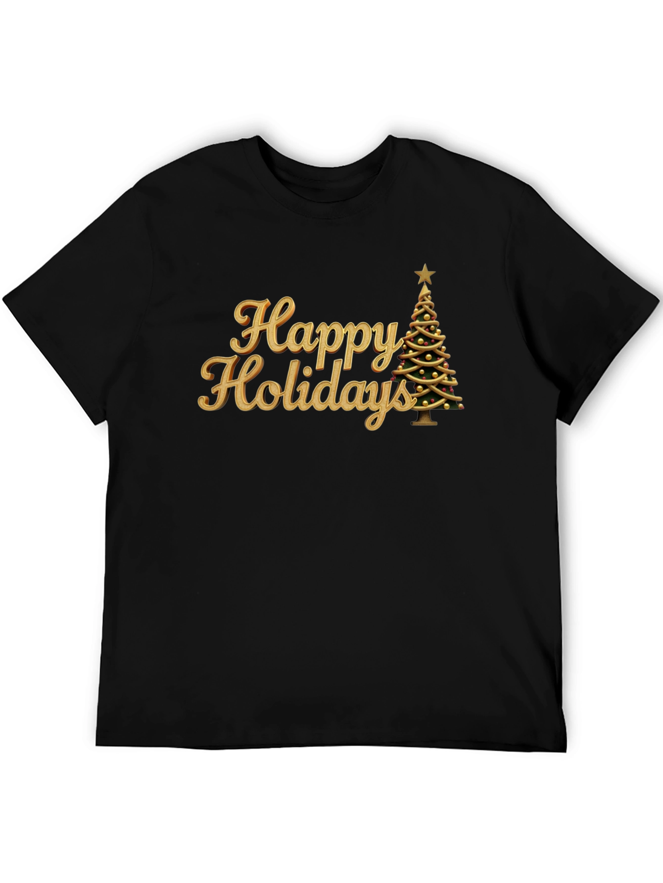 Happy Holidays Christmas Tree Graphic T-Shirt