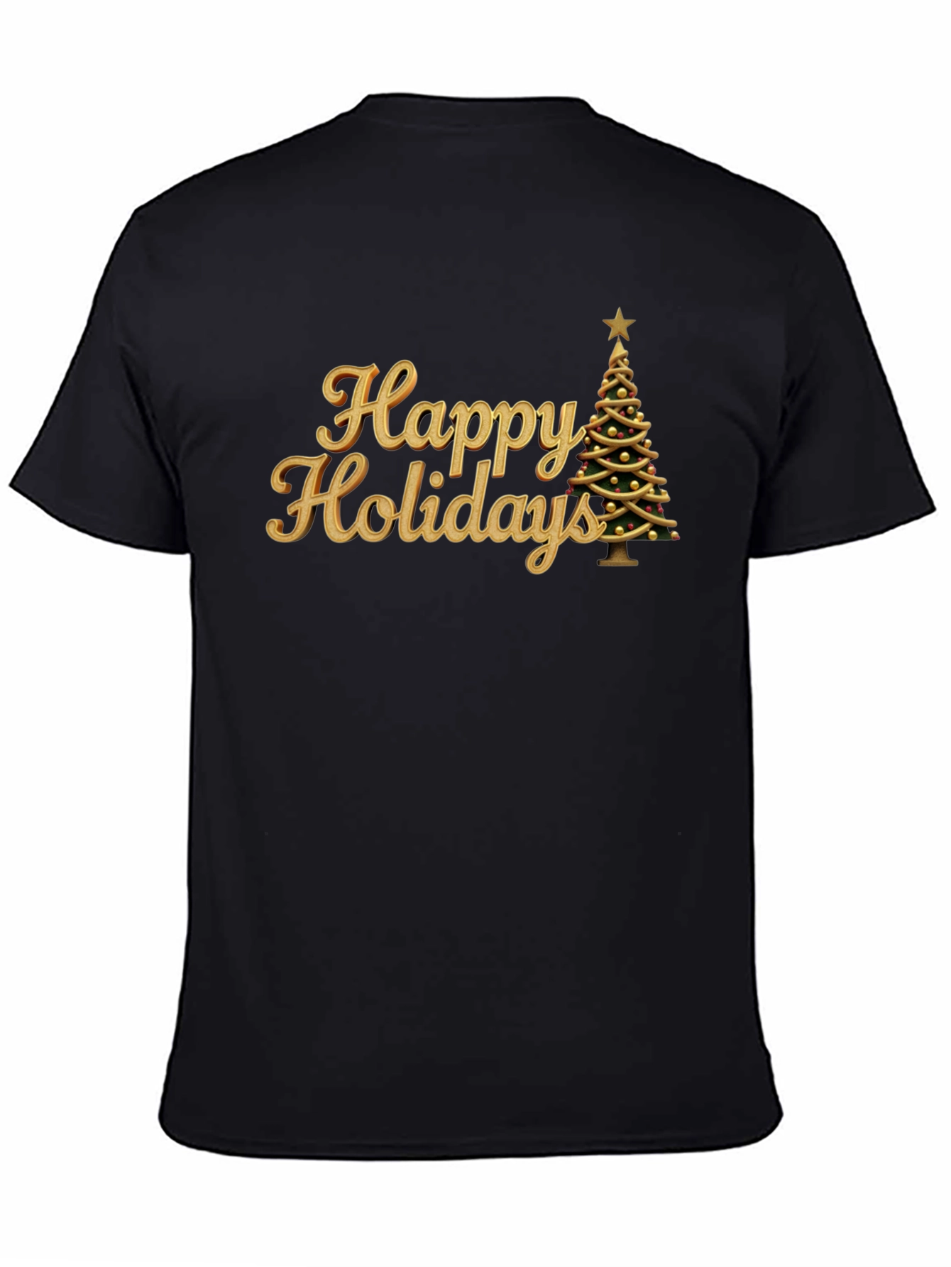 Happy Holidays Christmas Tree Graphic T-Shirt