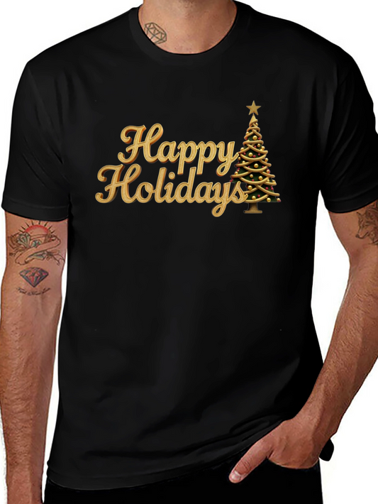 Happy Holidays Christmas Tree Graphic T-Shirt
