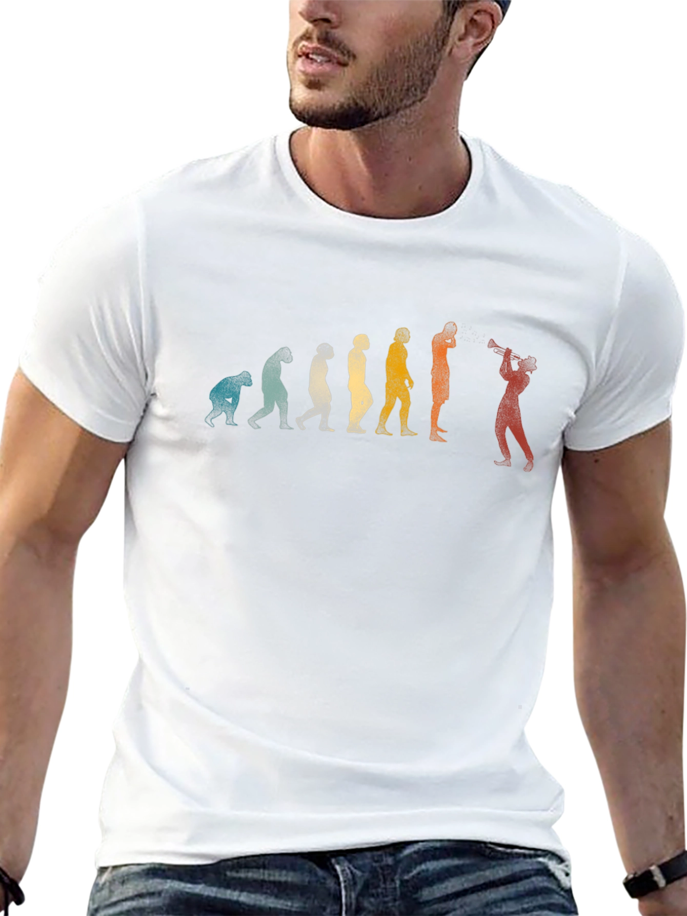 Evolution of Trumpet Player T-Shirt