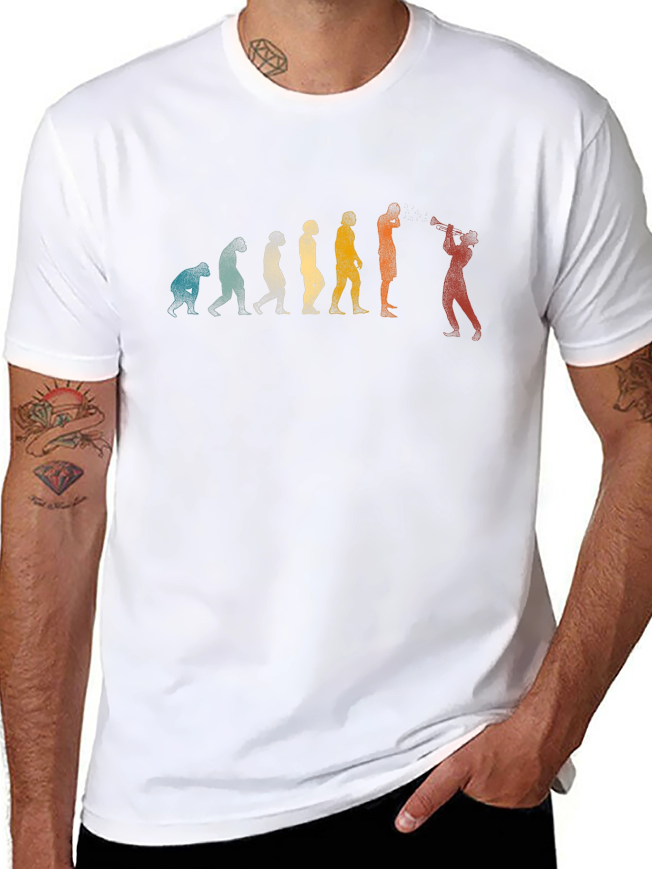 Evolution of Trumpet Player T-Shirt