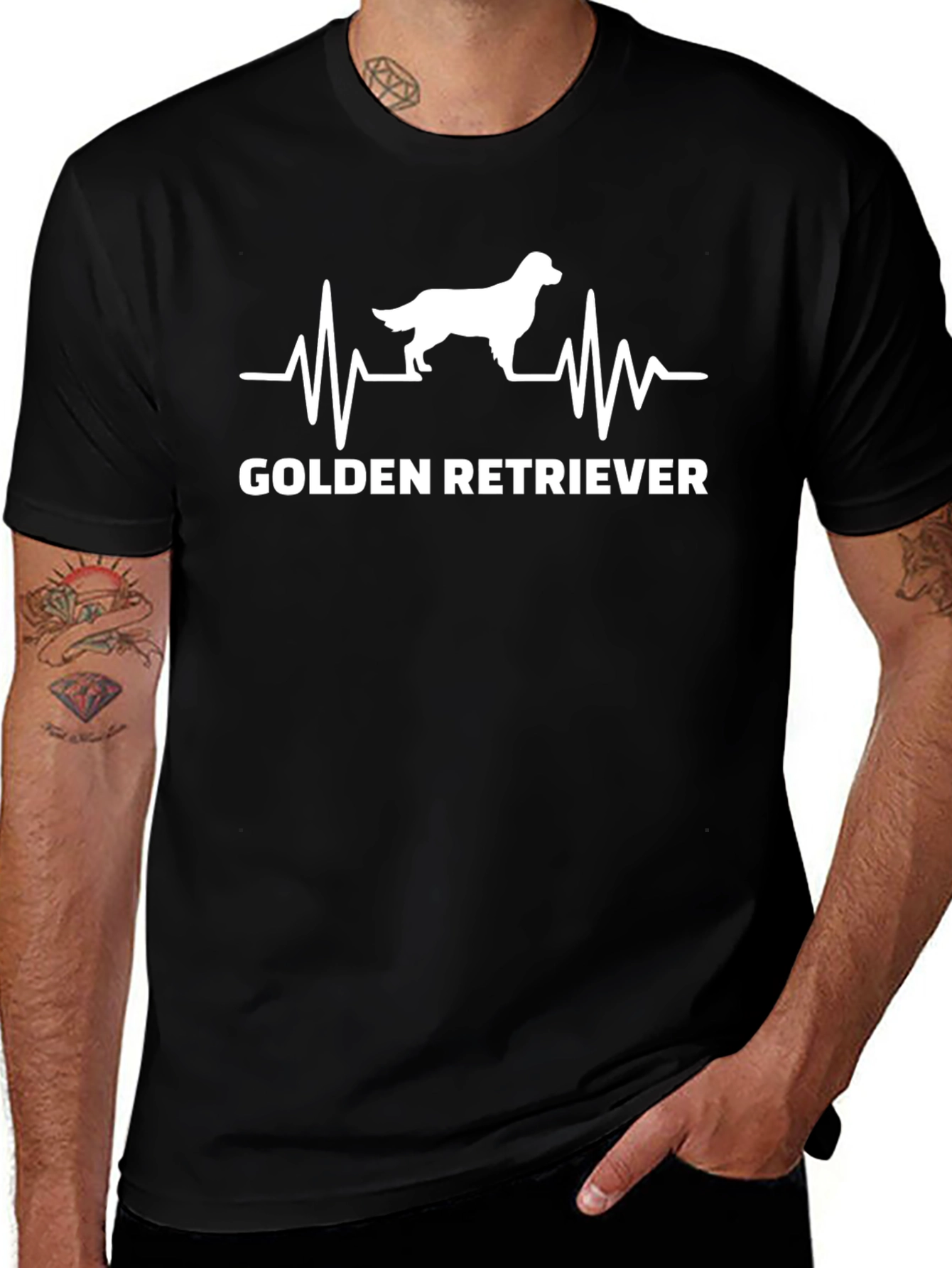 Golden Retriever Heartbeat T-Shirt - Dog Lover Tee