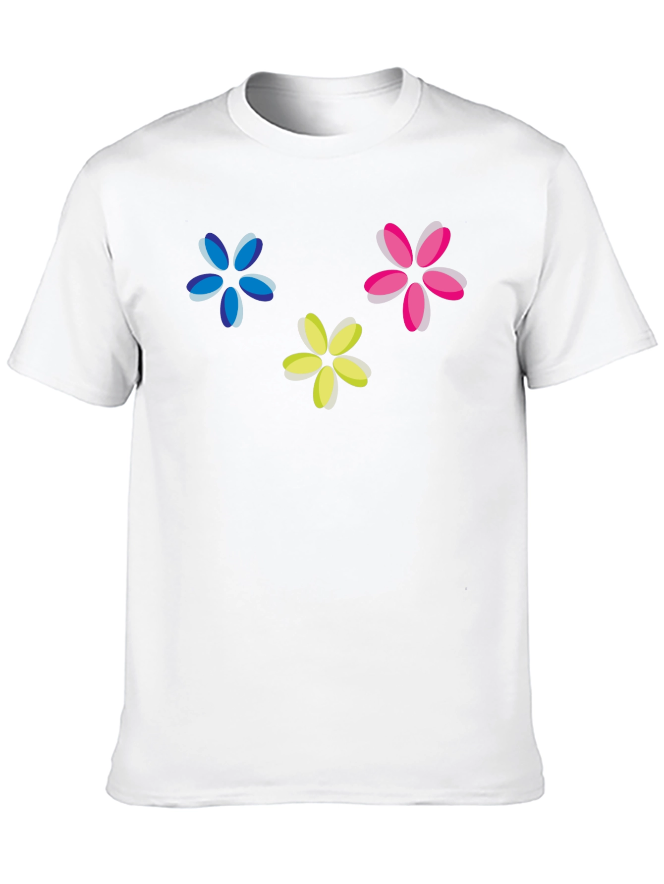 Floral Print Crew Neck T-Shirt - Black