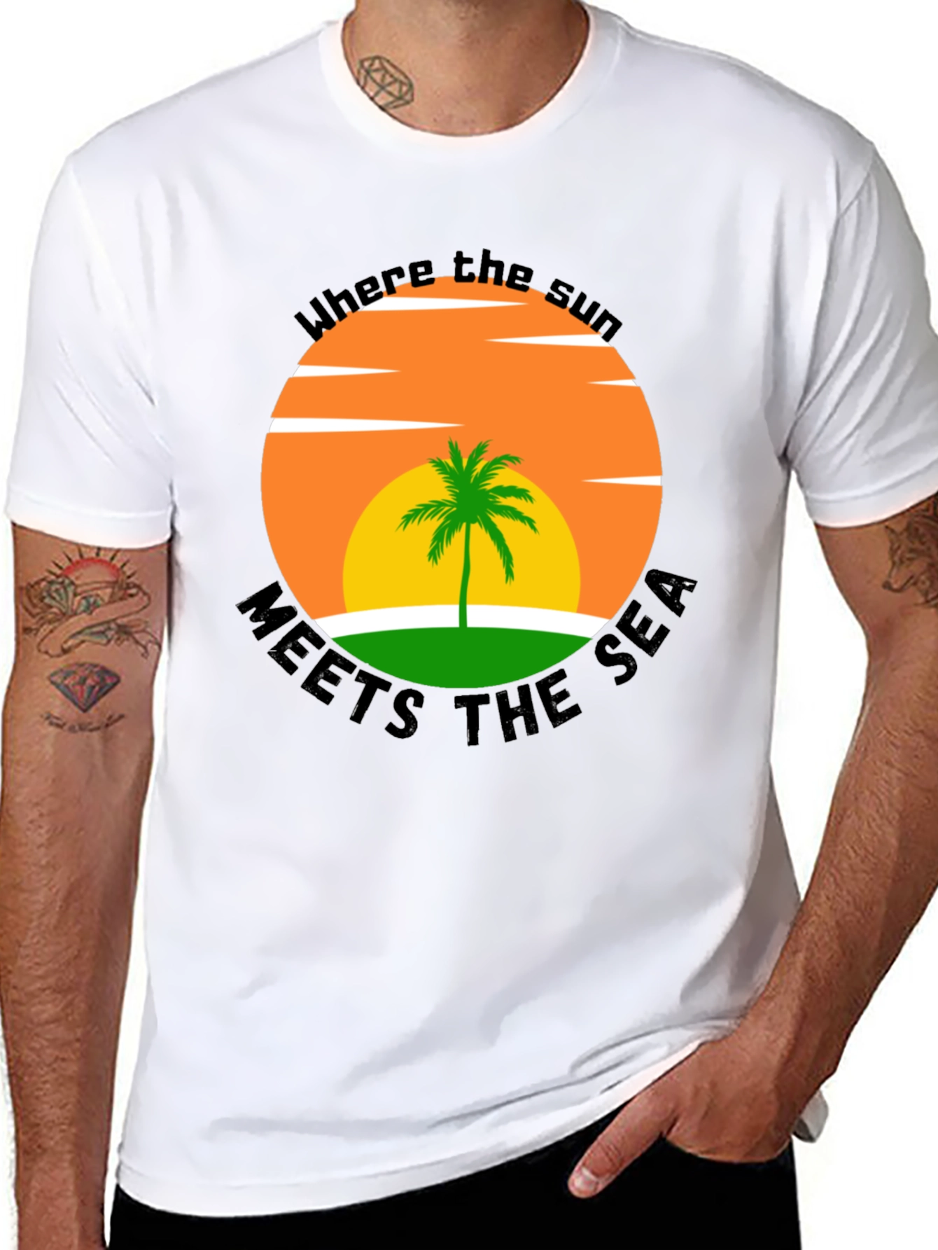 Tropical Sunset T-Shirt: Where the Sun Meets the Sea