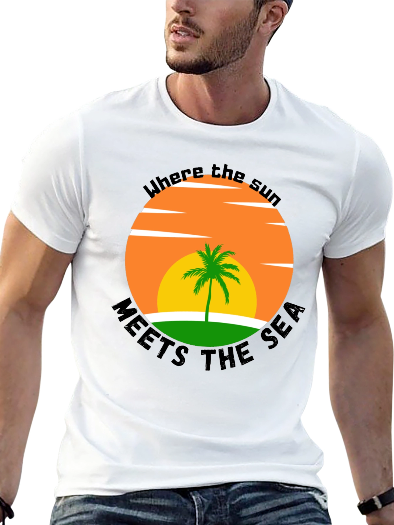 Tropical Sunset T-Shirt: Where the Sun Meets the Sea