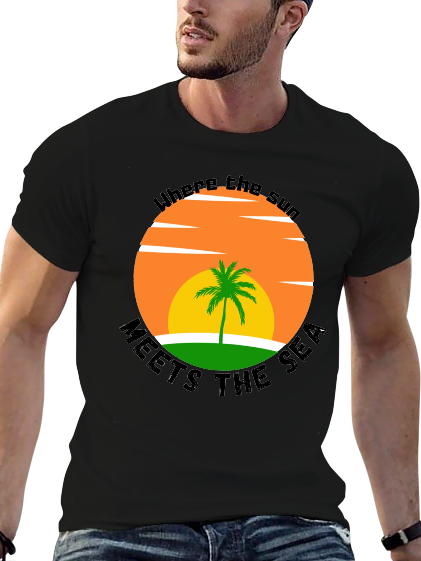 Tropical Sunset T-Shirt: Where the Sun Meets the Sea