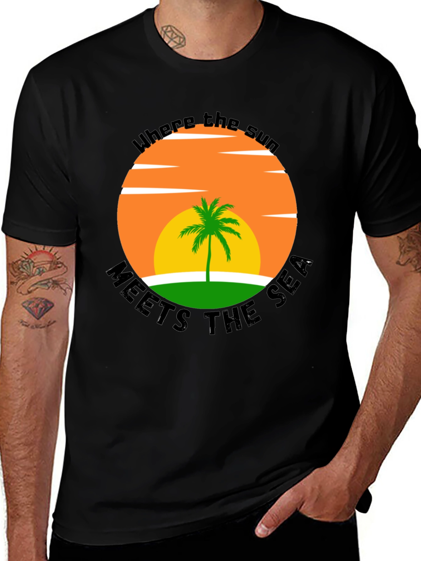 Tropical Sunset T-Shirt: Where the Sun Meets the Sea