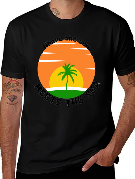 Tropical Sunset T-Shirt: Where the Sun Meets the Sea