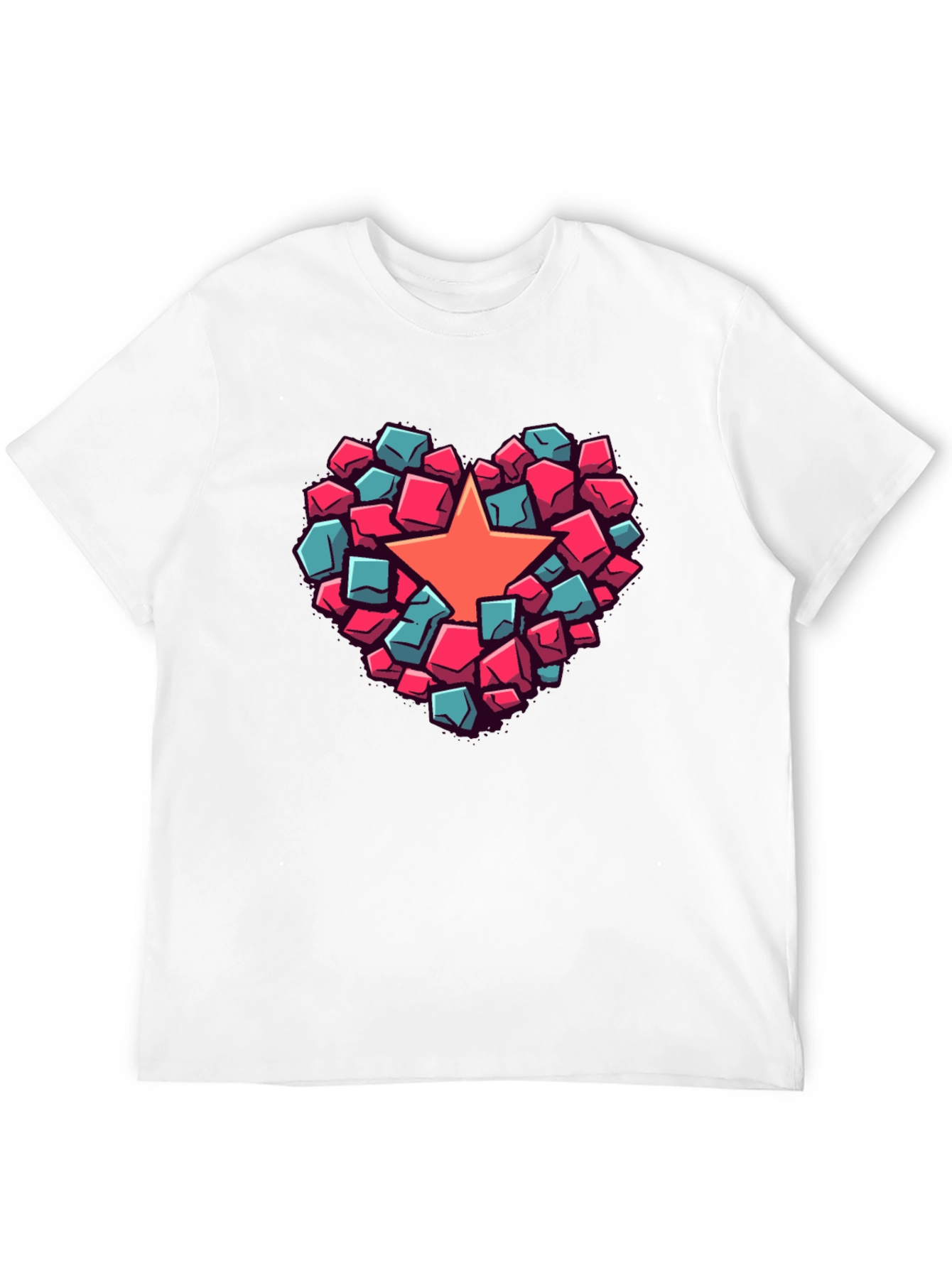Heart Star Block Graphic T-Shirt