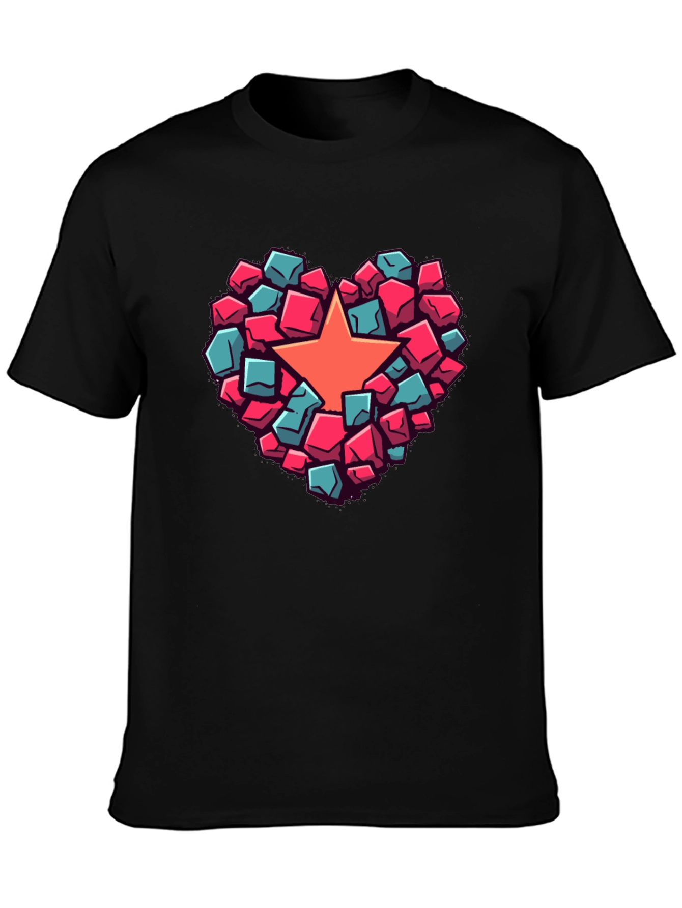 Heart Star Block Graphic T-Shirt