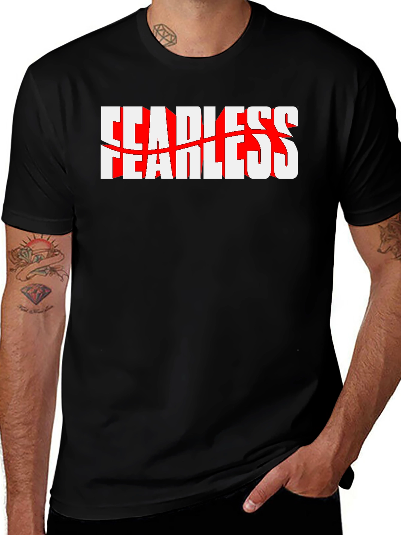 Fearless Graphic Print Black T-Shirt
