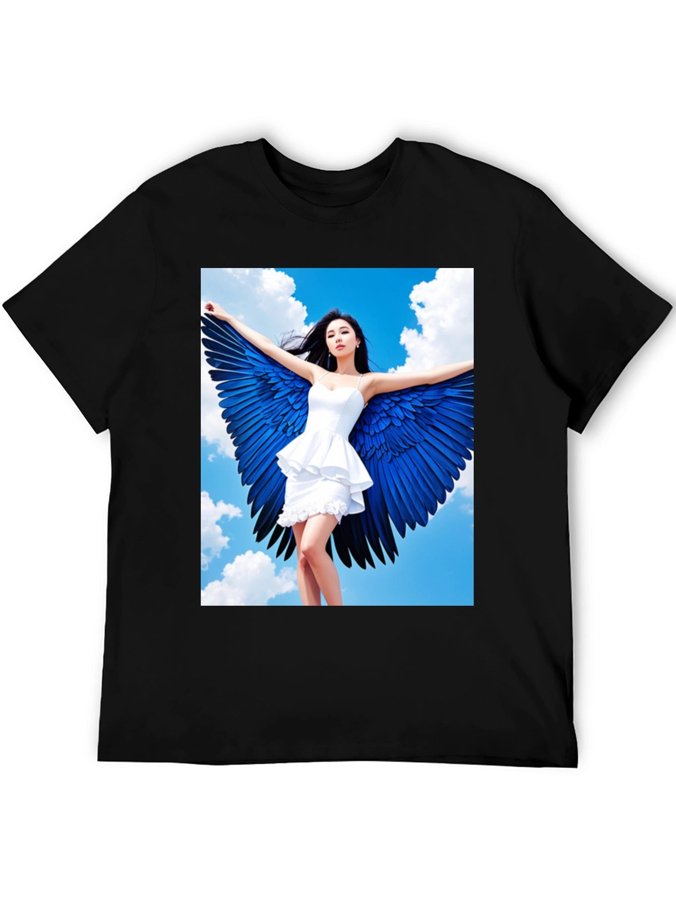 Angel Wings Graphic T-Shirt - Stylish Black Tee