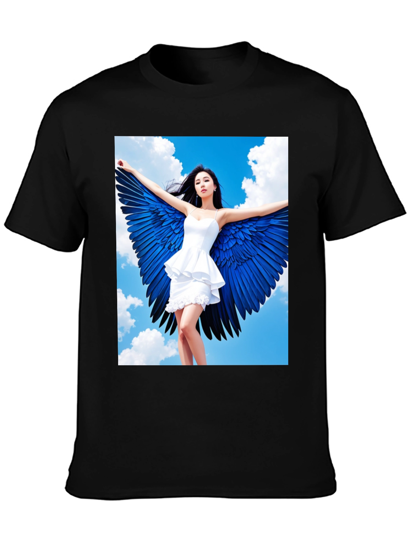 Angel Wings Graphic T-Shirt - Stylish Black Tee